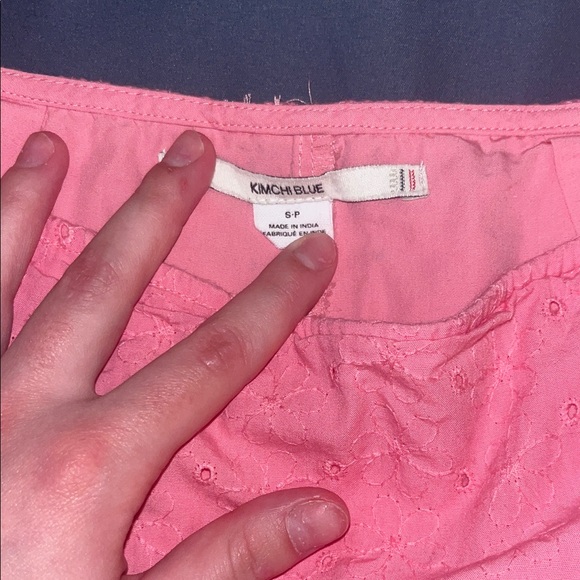 Kimchi Blue Pink Ruffled Eyelet Mini Skirt - Picture 2 of 6